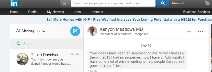 linkedin kenyon meadows testimonial